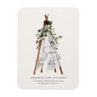 Modern bohemian teepee botanical rustic backyard