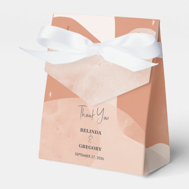 Modern Bohemian Terracotta Abstract Wedding  Favour Box (Front Side)