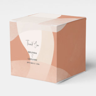 Modern Bohemian Terracotta Abstract Wedding Favour Box