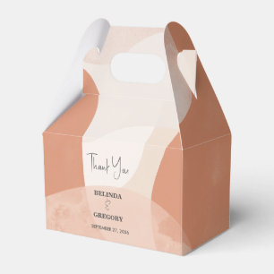 Modern Bohemian Terracotta Abstract Wedding Favour Box