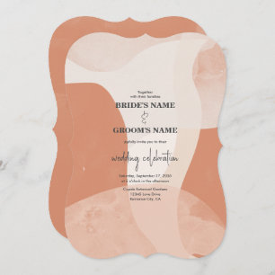 Modern Bohemian Terracotta Abstract Wedding Invitation