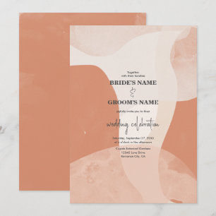 Modern Bohemian Terracotta Abstract Wedding Invitation