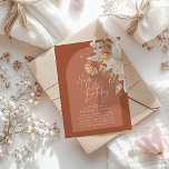 Modern bohemian terracotta pampas grass birthday<br><div class="desc">Modern bohemian terracotta pampas grass stylish birthday party invitation card. Beautiful handprinted floral watercolors and script text. Modern on trend design.</div>