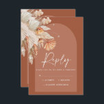 Modern bohemian terracotta pampas grass wedding RS RSVP Card<br><div class="desc">Modern bohemian terracotta pampas grass stylish wedding R.S.V.P replycard.</div>