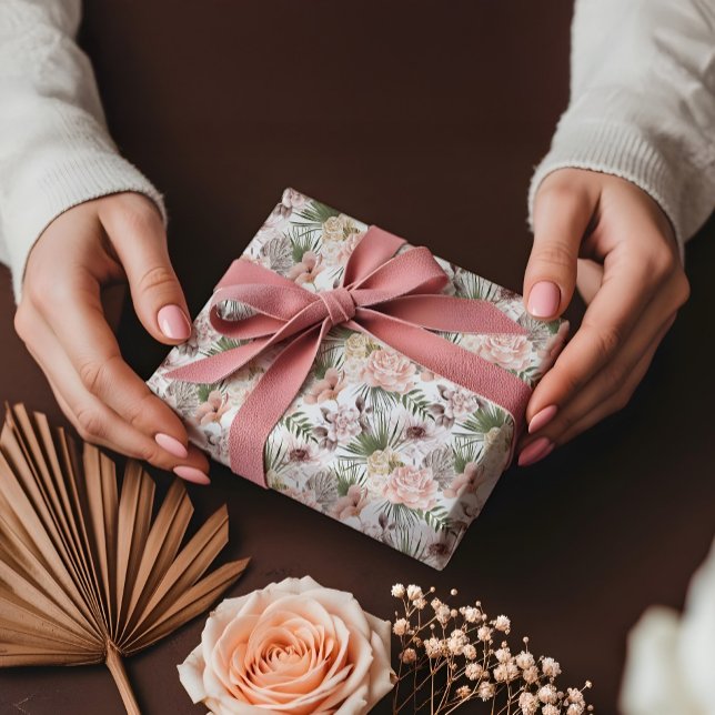 Modern Bohemian Watercolor Boho Floral Wedding Wrapping Paper (Modern Bohemian Watercolor Boho Floral Wedding Wrapping Paper)