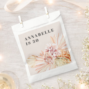 Modern bohemian watercolor floral pastel birthday favour bag