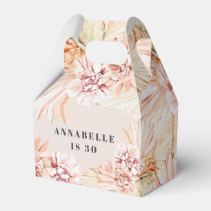 Modern bohemian watercolor floral pastel birthday favour box