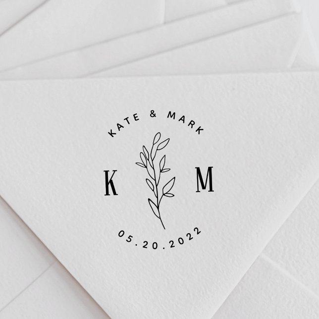 Modern Bohemian Wedding Monogram Save the Date Self-inking Stamp (Creator Uploaded)