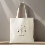 Modern Bohemian Wedding Monogram  Tote Bag<br><div class="desc">Custom-designed wedding tote bag featuring modern bohemian arch shape and foliage with personalised monogram and date.</div>