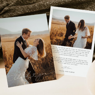 Modern Bohemian Wedding Photo Thank You Card