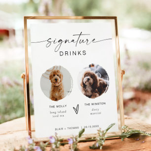 Modern Boho 2 Photo Dog Signature Drink  Poster