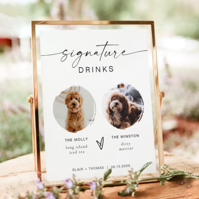 Modern Boho 2 Photo Dog Signature Drink  Poster (Creator Uploaded)