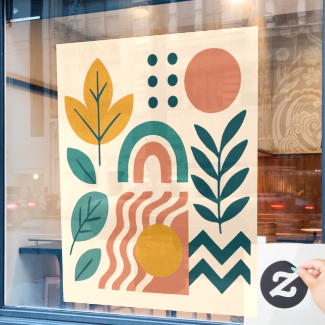 Modern Boho Abstract Nature Wall Art (Cafe Window)
