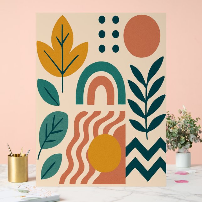 Modern Boho Abstract Nature Wall Art Acrylic Sign (Wedding)