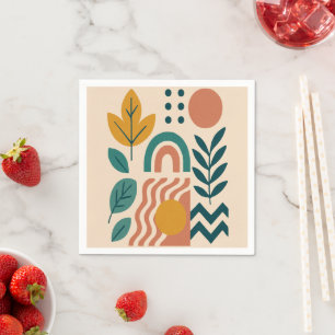 Modern Boho Abstract Nature Wall Art Napkin