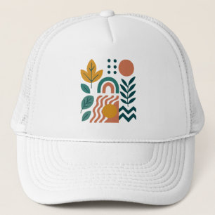 Modern Boho Abstract Nature Wall Art Trucker Hat