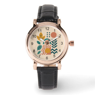 Modern Boho Abstract Nature Wall Art Watch