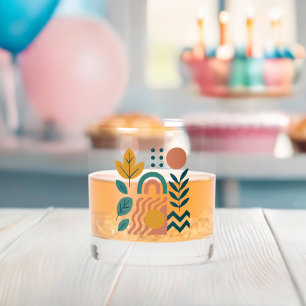 Modern Boho Abstract Nature Wall Art Whiskey Glass