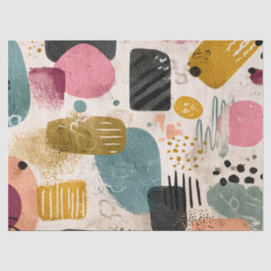 Modern Boho Abstract Pattern Textured Colourful Tissue Paper