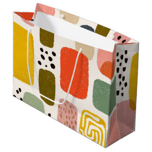 Modern Boho Abstract Watercolor Pattern Colourfu Large Gift Bag