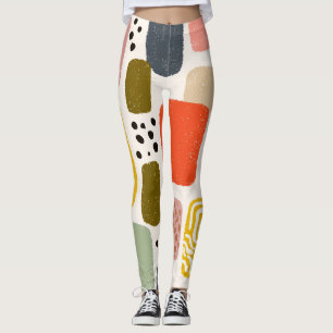 Modern Boho Abstract Watercolor Pattern   Colourfu Leggings