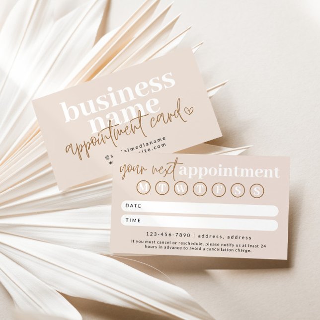 Modern Boho Appointment Reminder Card (Appointment Reminder Card)