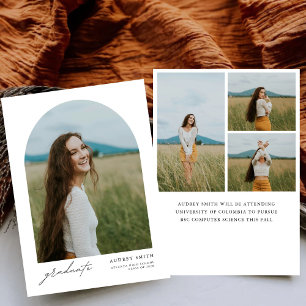 Modern Boho Arch 4 Photos Graduation Announcement