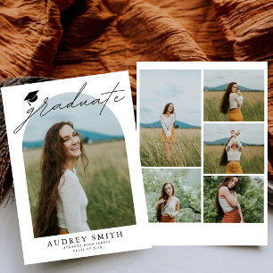 Modern Boho Arch 6 Photos Graduation Announcement
