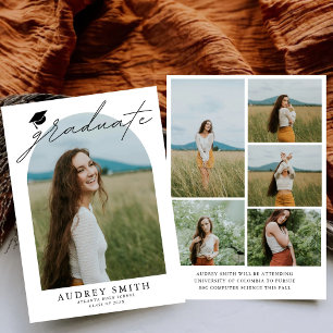 Modern Boho Arch 6 Photos Graduation Announcement