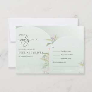 Modern boho arch dusty green eucalyptus blush  RSV RSVP Card