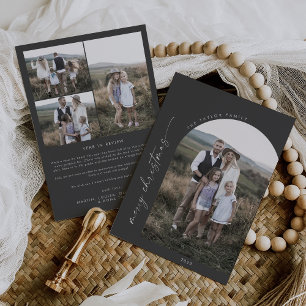 Modern Boho Arch   Grey Christmas Photo Holiday 