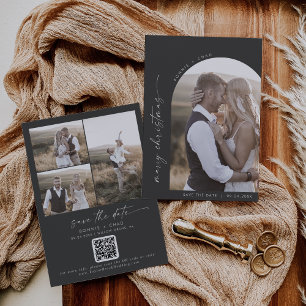 Modern Boho Arch   Grey Photo Marry Christmas Save The Date
