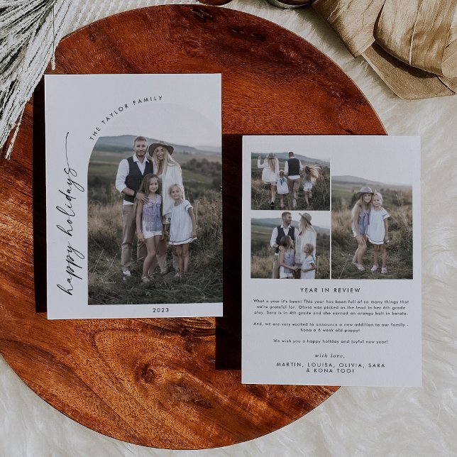 Modern Boho Arch Holiday Photo Year in Review (Creator Uploaded)