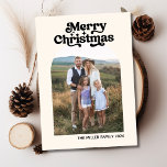Modern Boho Arch One Family Photo Merry Christmas  Holiday Card<br><div class="desc">Modern Boho Arch One Family Photo Merry Christmas Holiday Card</div>