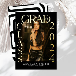 Modern Boho Arch Photo Graduation Announcement