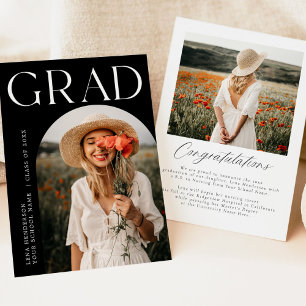 Modern Boho Arch Photo Graduation Announcement