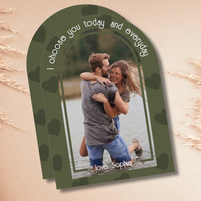 Modern Boho Arch Photo I Choose You Valentines Day Invitation (Creator Uploaded)