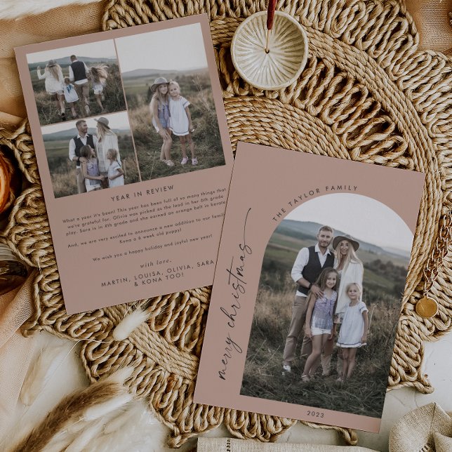 Modern Boho Arch | Salmon Christmas Photo Holiday  (Creator Uploaded)