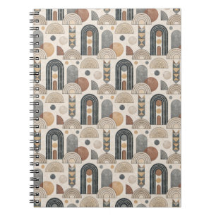 Modern Boho Arches on Cream, Spiral Notebook