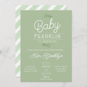 Modern Boho Baby Is Brewing Baby Shower Invitation