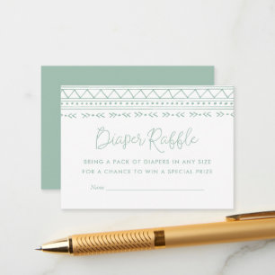 Modern Boho Baby Shower Diaper Raffle Enclosure Ca Card