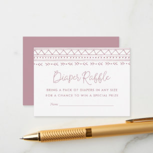 Modern Boho Baby Shower Diaper Raffle Enclosure Card