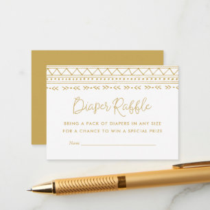 Modern Boho Baby Shower Diaper Raffle Enclosure Card