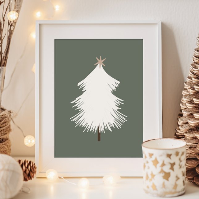 Modern Boho Beige and Gold Christmas Tree Print (Creator Uploaded)