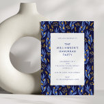 Modern Boho Blue and Yellow Hanukkah Party Invitation<br><div class="desc">Modern Boho Blue and Yellow Hanukkah Party Invitation</div>