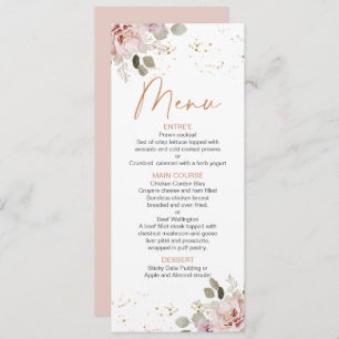 Modern Boho Blush Floral Menu
