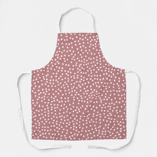 Modern Boho blush Pink Polka Dot Apron (Front)