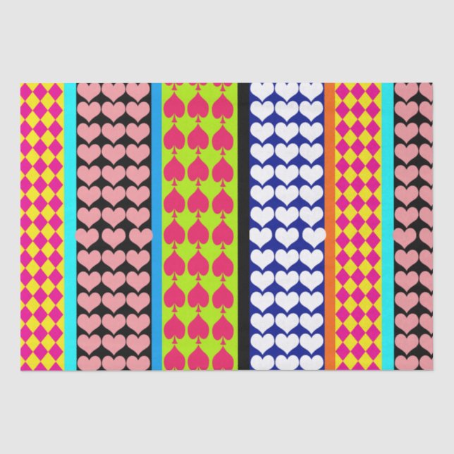 Modern Boho Bohemian Stripes Pattern Design Tissue Paper (Front)