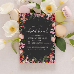 Modern Boho Botanical Floral Bridal Brunch Shower Invitation