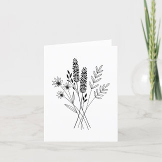 Modern Boho Botanical Folded Card (Blank Inside)